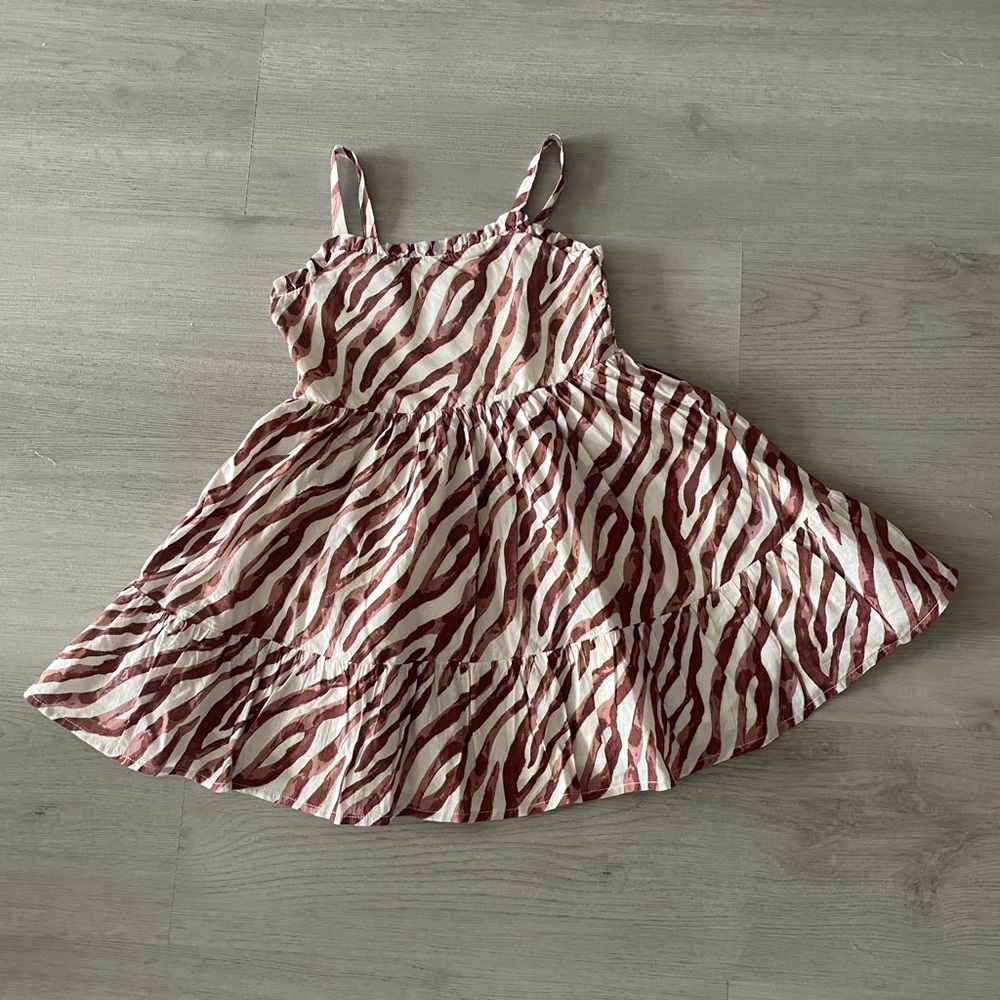 Janie and Jack Cream & Brown Zebra-Stripe Sundress